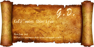 Gémes Dorina névjegykártya