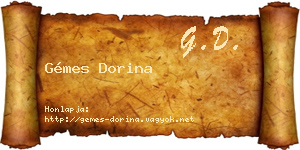 Gémes Dorina névjegykártya